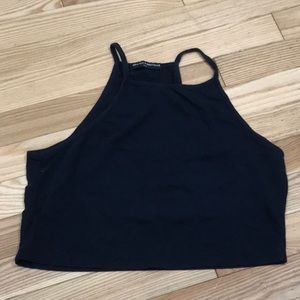 Brandy Cropped High Neck Tank
